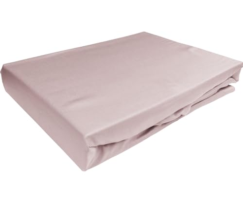 Bettwaesche-mit-Stil Tencel Lyocell Spannbettlaken Rose 120x200cm Höhe 12-20cm