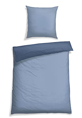 Schiesser Bettwäsche Renforcé 2-teilig, 100% Baumwolle, Farbe:Silva, Größe:135 cm x 200 cm