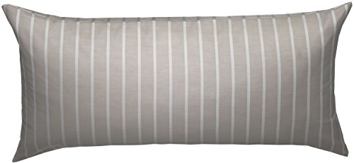 Bettwaesche-mit-Stil Mako Satin Damast Streifen Wendebettwäsche (Kiesel - braun, Kissen 40cm x 80cm)