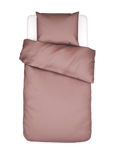 ESSENZA Bettwäsche Minte Woodrose, 155x220 + 1x 80x80 cm - 100% Baumwollsatin 300TC - Uni