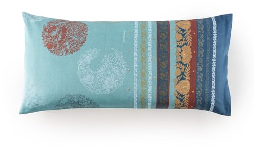 Bassetti Florence Kissenhülle zu Bettwäsche aus 100% Baumwollsatin in der Farbe TÜRKIS T1, Maße: 40x80 cm - 9333315