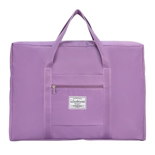 QOXEZY Aufbewahrungstasche für Bettwäsche und Decken, großes Fassungsvermögen, 43 x 15 x 34 cm, Polyester, wasserdichtes Design mit Handgurten für Reisen und Zuhause, Violett
