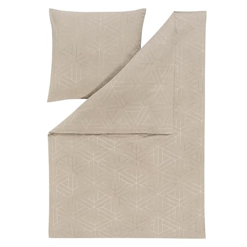 ESTELLA Feinflanell Bettwäsche Tirolo Natur 1 Bettbezug 135 x 200 cm + 1 Kissenbezug 80 x 80 cm