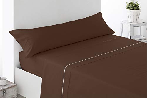 Energy Colors Textil Bettwäsche-Set für den Sommer, Bettgröße 150 x 190/200 cm, 3-teilig Beige/Braun