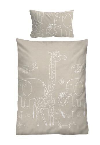 biberna Melange-Flanell Bettwäsche 0840520 Tiere