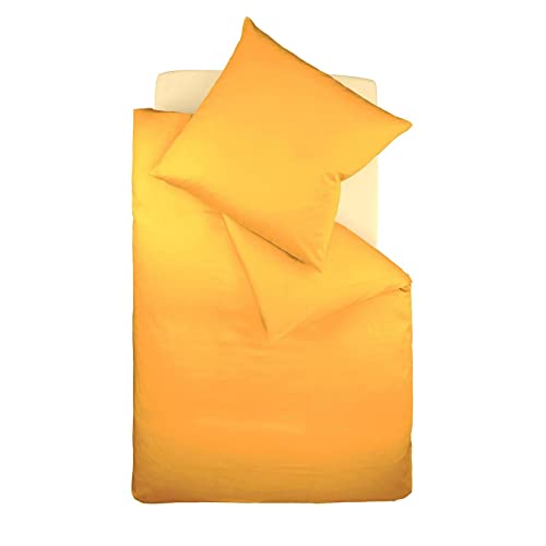  Uni Interlock Jersey Bettwäsche Colours Sonne, Kissenbezug einzeln 40x40 cm