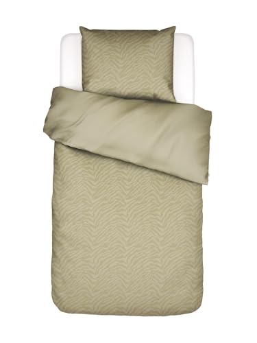 ESSENZA Bettwäsche Belen Fern Yellow, 155x220 + 1x 80x80 cm - 100% Bambus 300TC - Zebra