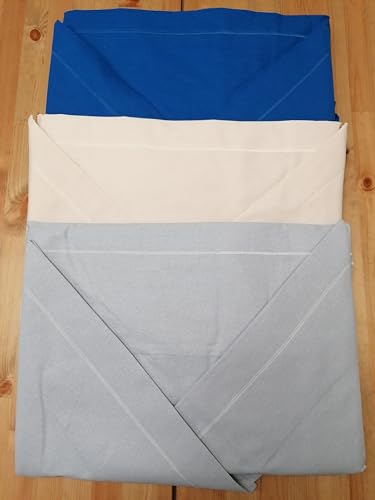 Pago Poco Bettwäsche-Set für französisches Bett, unifarben, 100 % Baumwolle, aus Naturfaser, Farben: Beige-Hellblau, Grau, Maxi-Größe!