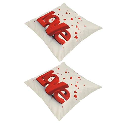 SOLUSTRE 2 Stück Kissenbezug Zum Valentinstag Plüsch Groß Creme Fälschung Leinen Satin -Kissenbezug Akzent Für Fall Bettwäsche Kissenbezüge Geformt Dekorativ Seide Abdeckung Nur