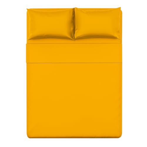 KASANOVA Bettwäsche-Set für Doppelbett, unifarben, Orange