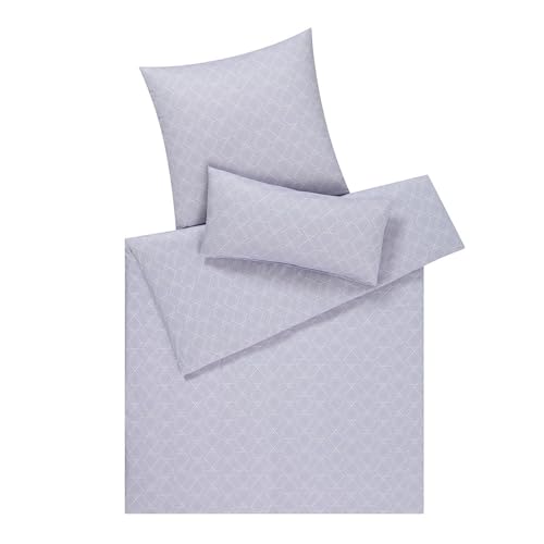 ESTELLA Bettwäsche Atlas | Flieder | 135x200 cm + 80x80 cm | bügelfreie Qualität | pflegeleicht & trocknerfest | ideale Vier-Jahreszeiten-Garnitu r | 100% Baumwolle