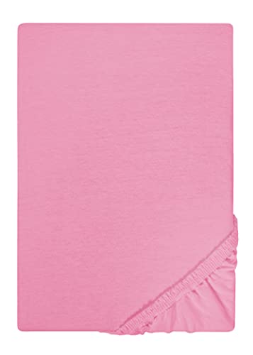 biberna Jersey-Spannbetttuch 0077155 pink 1x 90x190 cm - 100x200 cm