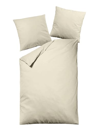 JACK 1B Dormisette by Linon/Renforcé Bettwäsche 135x200cm 2 TLG. Unifarben Uni Grau/Grün/Creme, Farbe:Creme JACK 1B Dormisette by Linon/Renforcé Bettwäsche 135x200cm 2 TLG. Unifarben Uni Grau/Grün/Creme, Farbe:Creme