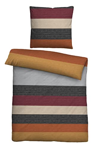 biberna 0616233 Satin Bettwäsche gelb 1x 135x200 cm + 1x 80x80 cm