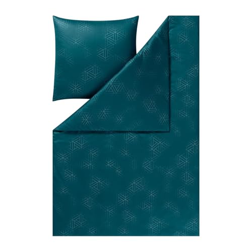 ESTELLA Mako Interlock Jersey Bettwäsche Pippa Petrol 1 Bettbezug 135 x 200 cm + 1 Kissenbezug 80 x 80 cm