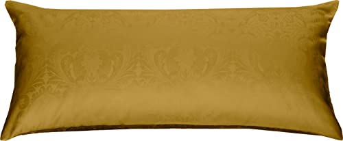Bettwaesche-mit-Stil Mako Satin Damast Bettwäsche Ornament Kissen 100% Baumwolle 40x80, Gold