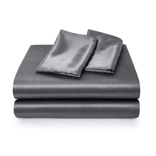 Luxuriöse Bettwäsche mit Spannbettlaken, Bettlaken, Kissenbezug, Seidenbettwäsche-Set, Queen-Size-Bett, King-Size-Bettlaken mit tiefen Taschen, Bettlaken