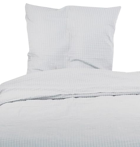 Heubergshop 2-teilige Seersucker Bettwäsche 135x200cm und 80x80cm - Grau Einfarbig Uni - Bettgarnitur aus 100% Baumwolle, bügelfrei (EW-Grau) Heubergshop 2-teilige Seersucker Bettwäsche 135x200cm und 80x80cm - Grau Einfarbig Uni - Bettgarnitur aus 100% Baumwolle, bügelfrei (EW-Grau)