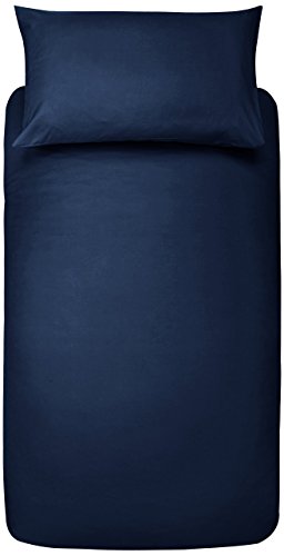 Amazon Basics 2-teiliges Mikrofaser-Bettwäsche-Se t, Bettdeckenbezug 135 x 200 cm & 1 Kissenbezug 50 x 80 cm, Marineblau, einfarbig