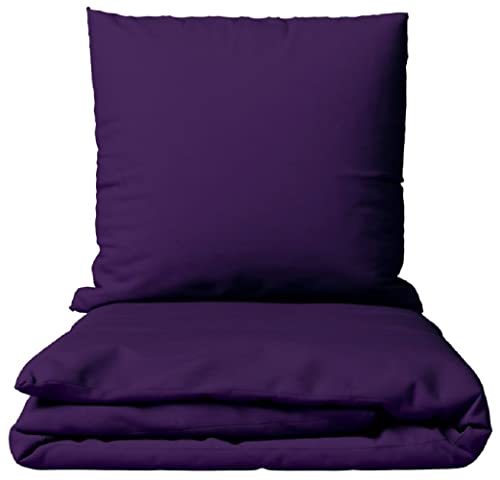 Leonado Vicenti Baumwolle Bettwäsche Uni 135x200 155x200 155x220 200x200 200x220 220x240 wählbar, 2teilig, Lila