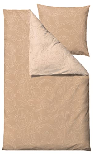 Södahl Organic Infinity Bio Bettwäsche 135x200 cm aus 100% Bio-Baumwolle, Set mit 1 Bettbezug 135 x 200 cm und 1 Kissenbezug 80 x 80 cm, Satin-Gewebe, Camel (Braun)