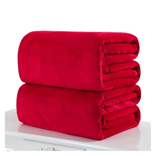 Samtige, warme, solide, warme Micro-Plüsch-Fleece-Deck e, Überwurf, Teppich, Bettwäsche, Bezug, Bettlaken Für Matraze(Pink)