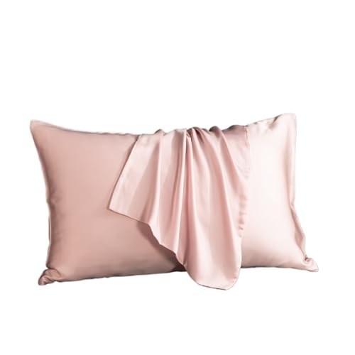 HUWOYG Seidenkissenbezug Maulbeerseide-Kissenbezug , schützt das Haar, einfarbig, Bettwäsche-Kissenbezug Für Bettzeug(Light pink,51x76cm 1pc)
