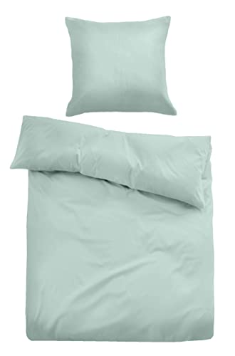 TOM TAILOR 0620600 Bettwäsche Garnitur mit Kopfkissenbezug Perkal - Simple Life 1x 135x200 cm + 1x 80x80 cm, Aqua Grey