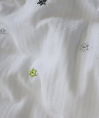 fleuresse Seesucker Bettwäsche 135x200 weiß Bestickt mit Punkten Wende 444506-10
