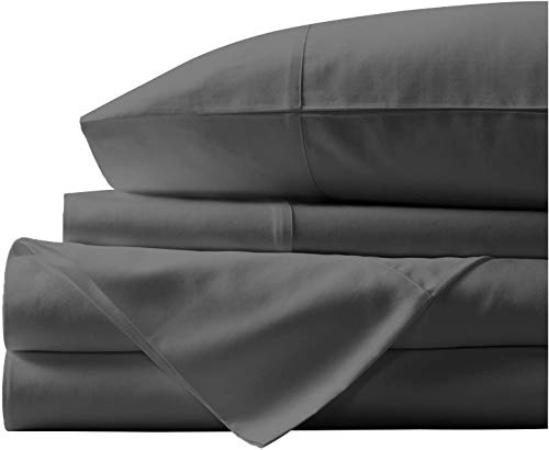 Bed Alter Bettwäsche Set,, 400, % langstapelige, Spannbetttuch, Bettlaken und 2 Kissenbezüge, Grau (Elephant Grey), Sheet Set   Double