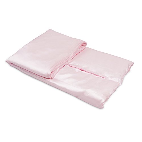 YZCIS Bettbezug aus Reiner Seide, Bio-Bettwäsche für Kinderbetten – ultraweich, glatt, 100% erstklassige Maulbeerseide, 88,9 x 111,8 cm, Rosa