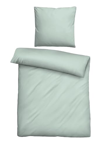 biberna Bettwäsche Tencel 0470500 Uni 1x 135x200 cm + 1x 80x80 cm, Salbei