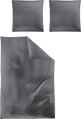 Irisette Bettwäsche Tencel™ Lyocell dunkelgrau Größe 155x200 cm (80x80 cm)