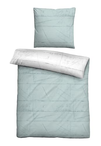 biberna Bettwäsche Baumwoll-Satin 0614509 Wand 1x 155x220 cm + 1x 80x80 cm, ciel