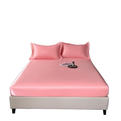 QuxetlRyz Wasserdichter Matratzenschoner mit Rundumgummi Matratzenbezug Spannbettlaken einfarbig mit Gummiband Bettlaken Home Hotel Bettwäsche Spannbettlaken(Pink,120x2 00x25cm 1Pc)