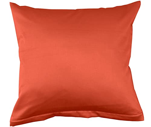 Bassetti Uni Kissenhülle zu Bettwäsche aus 100% Baumwollsatin in der Farbe Tangerine 1191, Maße: 80x80 cm - 9324572