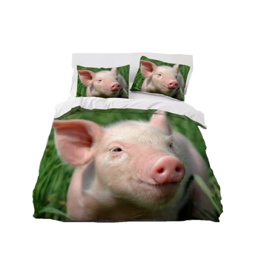 DLZFUDTY 3D BettwäSche,Bett WäSche 3D-Bettwäsche-Set mit niedlicher Katze, graue Bettdecke, Bettbezug-Set, Tröster, Bettwäsche, Kissenbezug, Design, Heimtextilien, King-Size-Größe(3,Twin1 73x218cm)