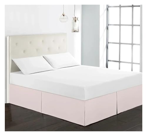 ZUGLQYSX BettschüRze Einfarbig Schleifen Plüsch Tuch Bett Rock Tagesdecken Hause Bettwäsche Hotel Haushalts Tücher Wohnkultur (Kein Kissenbezug) FüR TäGlichen Gebrauch(Pink,Q(153X203cm ))