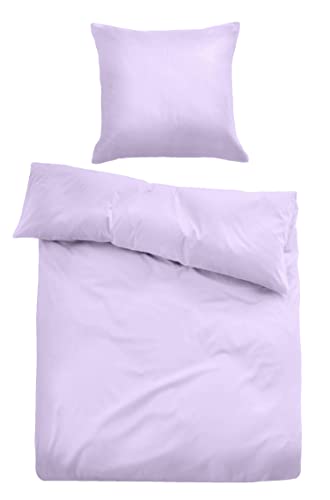 TOM TAILOR 0620600 Bettwäsche Garnitur mit Kopfkissenbezug Perkal - Simple Life 1x 135x200 cm + 1x 80x80 cm, Lavendel