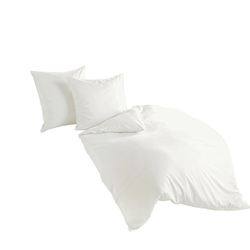 Bierbaum hochwertige Uni Fein Biber Bettwäsche 2 tlg. 135x200cm einfarbig Weiß 100% Baumwolle Bierbaum hochwertige Uni Fein Biber Bettwäsche 2 tlg. 135x200cm einfarbig Weiß 100% Baumwolle