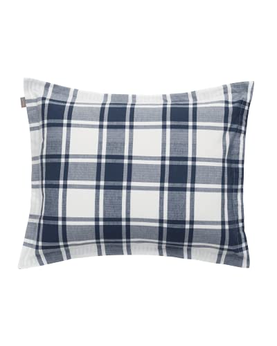 GANT Flannel Check Kopfkissenbezug einzeln Farbe Marine Größe 80x80cm kariert Baumwolle Winterbettwäsche
