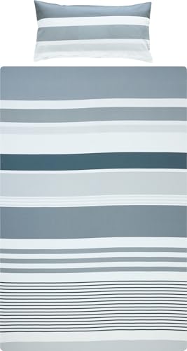 REDBEST Bettwäsche, Bettgarnitur Renforcé anthrazit Größe 40x80 cm / 135x200 cm - mit praktischem Reißverschluss anschmiegsam, strapazierstark, 100% Baumwolle