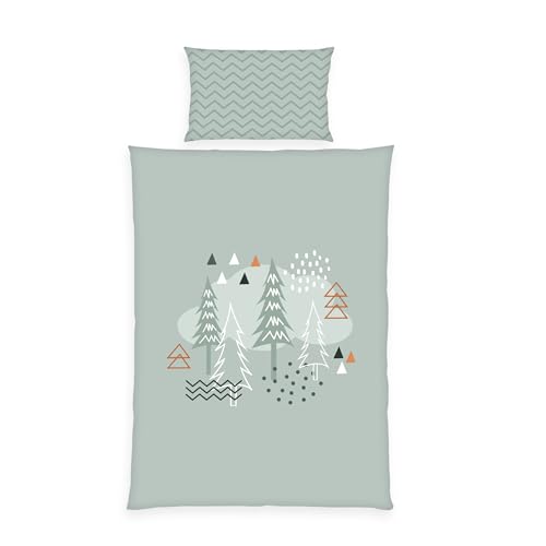 Herding babybest Kleinkinder-Bettwäsche-S et, Nordic Forest Wendemotiv, Kopfkissenbezug 40 x 60 cm, Bettbezug 100 x 135 cm, Mit Reißverschluss und Hoteleinschlag, 100% Baumwolle/Renforcé Herding babybest Kleinkinder-Bettwäsche-S et, Nordic Forest Wendemotiv, Kopfkissenbezug 40 x 60 cm, Bettbezug 100 x 135 cm, Mit Reißverschluss und Hoteleinschlag, 100% Baumwolle/Renforcé