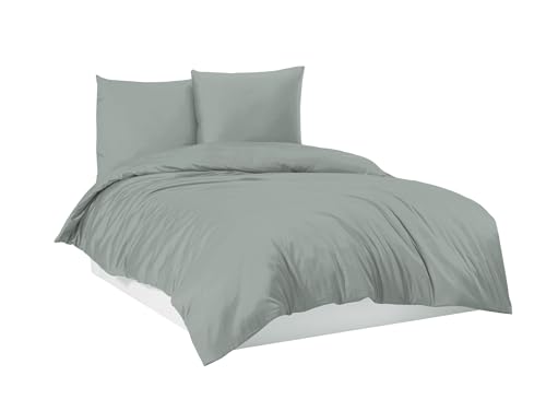 Mixibaby Bettwäsche Bettgarnitur Bettbezug Baumwolle 135x200 155x220 200x200 200x220, Größe:200 x 200 cm, Design Bettwäsche:Grau Uni Mixibaby Bettwäsche Bettgarnitur Bettbezug Baumwolle 135x200 155x220 200x200 200x220, Größe:200 x 200 cm, Design Bettwäsche:Grau Uni