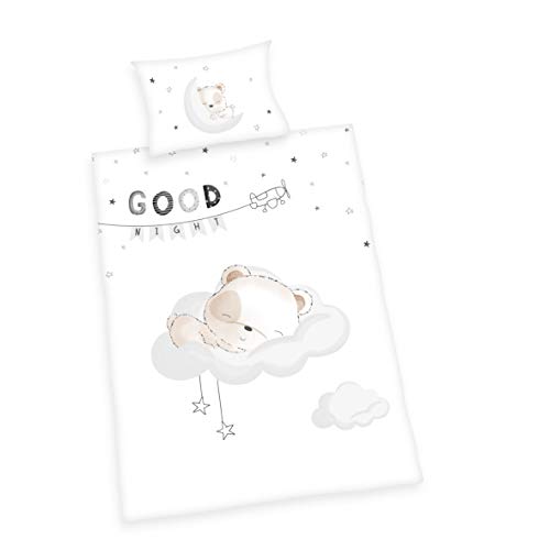 Herding Kleinkinder-Bettwäsche-S et, Sleeping Little Bear Wendemotiv, Bettbezug 100x135cm, Kopfkissenbezug 40x60cm, Baumwolle/Renforcé