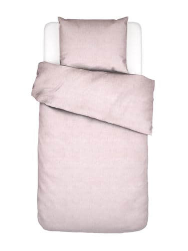 ESSENZA Bettwäsche Jule Woodrose, 135x200 + 1x 80x80 cm - 100% Bio-Baumwolle 114TC - Uni