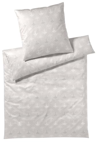 JOOP! Mako-Satin-Bettwäsche-Ga rnitur Cornflower Charm Farbe Stone Größe 135x200+40x80