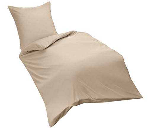 Fleuresse Flanell-Bettwäsche, beige, 135 x 200 cm