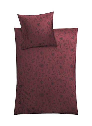 Kleine Wolke Bettwäsche Satin Lisse Rot 135 x 200 cm und 80 x 80 cm