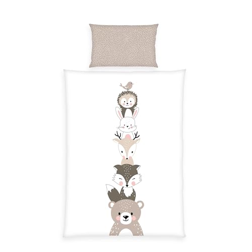 Herding babybest Kleinkinder-Bettwäsche-S et, Woodland Crew Wendemotiv, Kopfkissenbezug 40 x 60 cm, Bettbezug 100 x 135 cm, Mit Reißverschluss und Hoteleinschlag, 100% Baumwolle/Renforcé Herding babybest Kleinkinder-Bettwäsche-S et, Woodland Crew Wendemotiv, Kopfkissenbezug 40 x 60 cm, Bettbezug 100 x 135 cm, Mit Reißverschluss und Hoteleinschlag, 100% Baumwolle/Renforcé